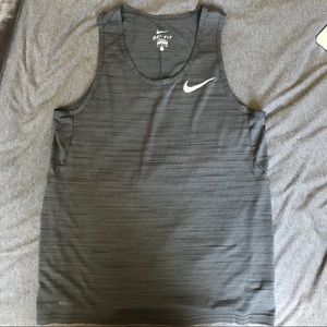 Nike Dri Fit Tank in Heather Black